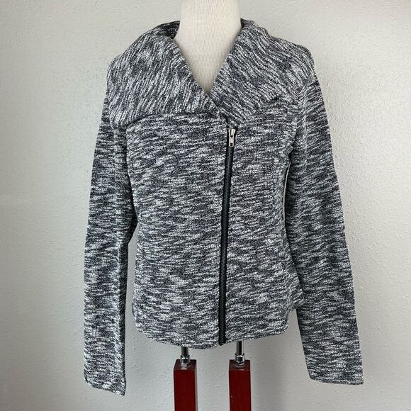 NWT Mystree Gray and Blacker Heather Full Zip Jacket Size M - Picture 1 of 7